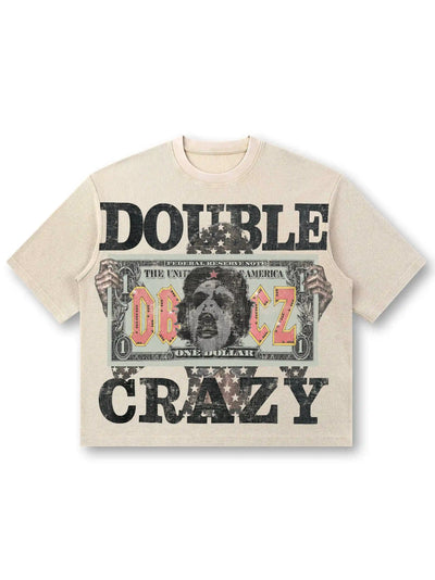 Camiseta gofrada con gráfico de tachuelas y dinero-574