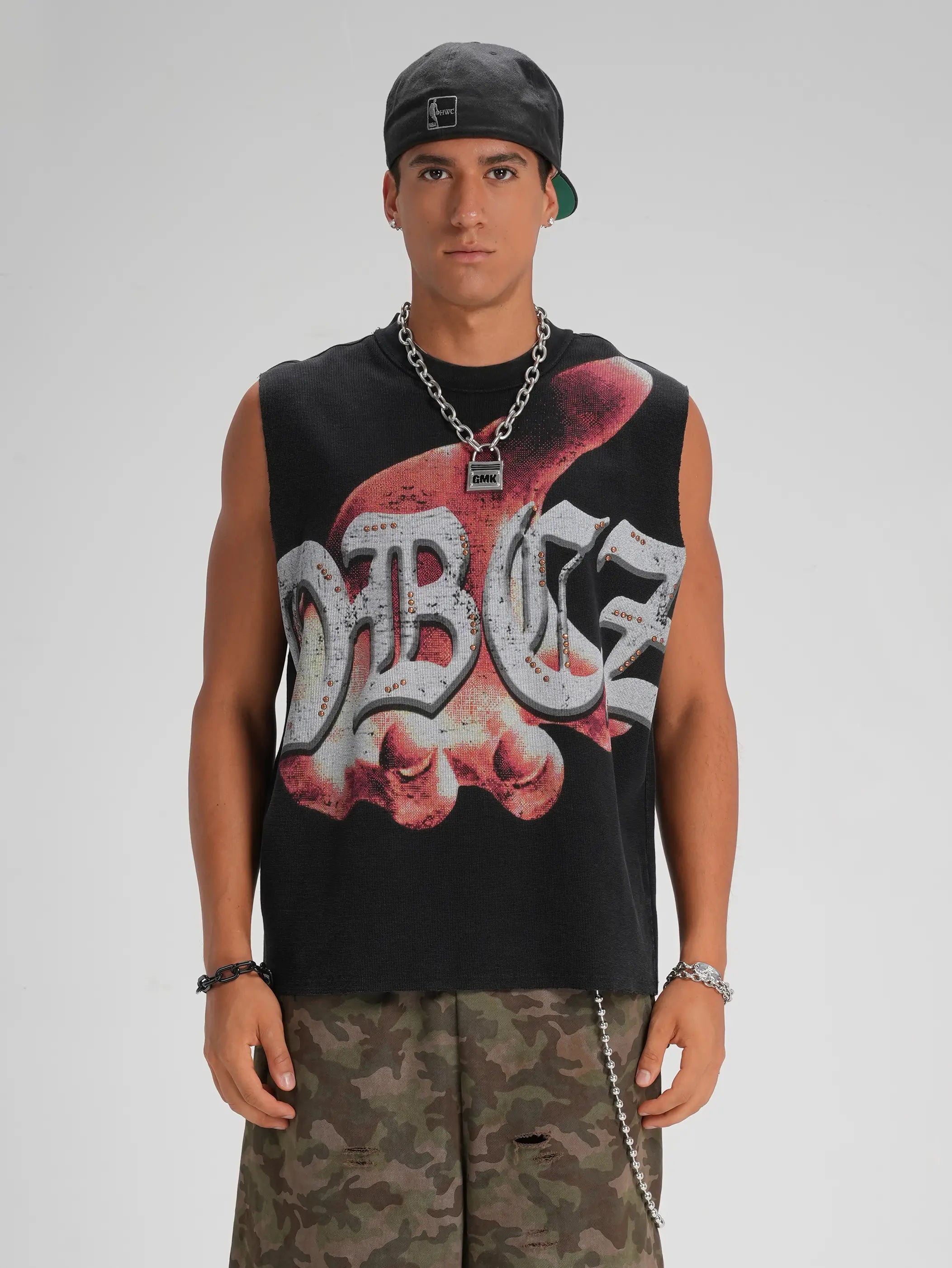 Raw Edge Punk Studded Tank-575