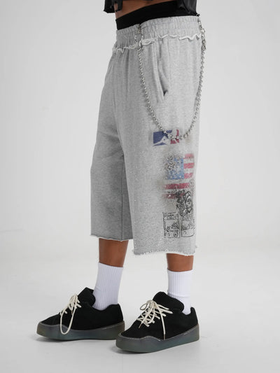 Bling Pantalones Cortos Desgastados-578