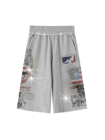 Shorts de sport usés Bling-578