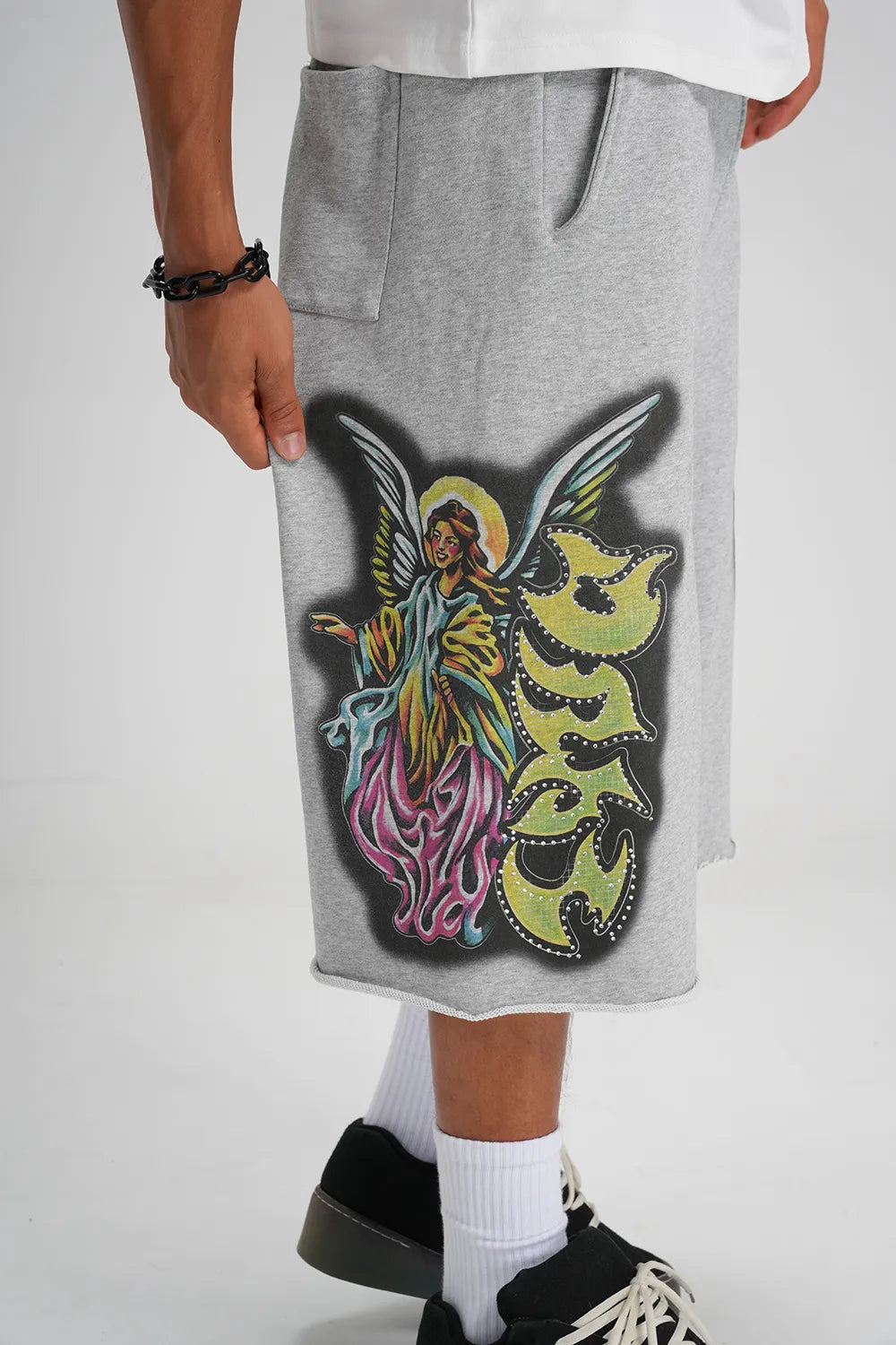 Pantalones cortos de chándal Bling Praying Hands-581