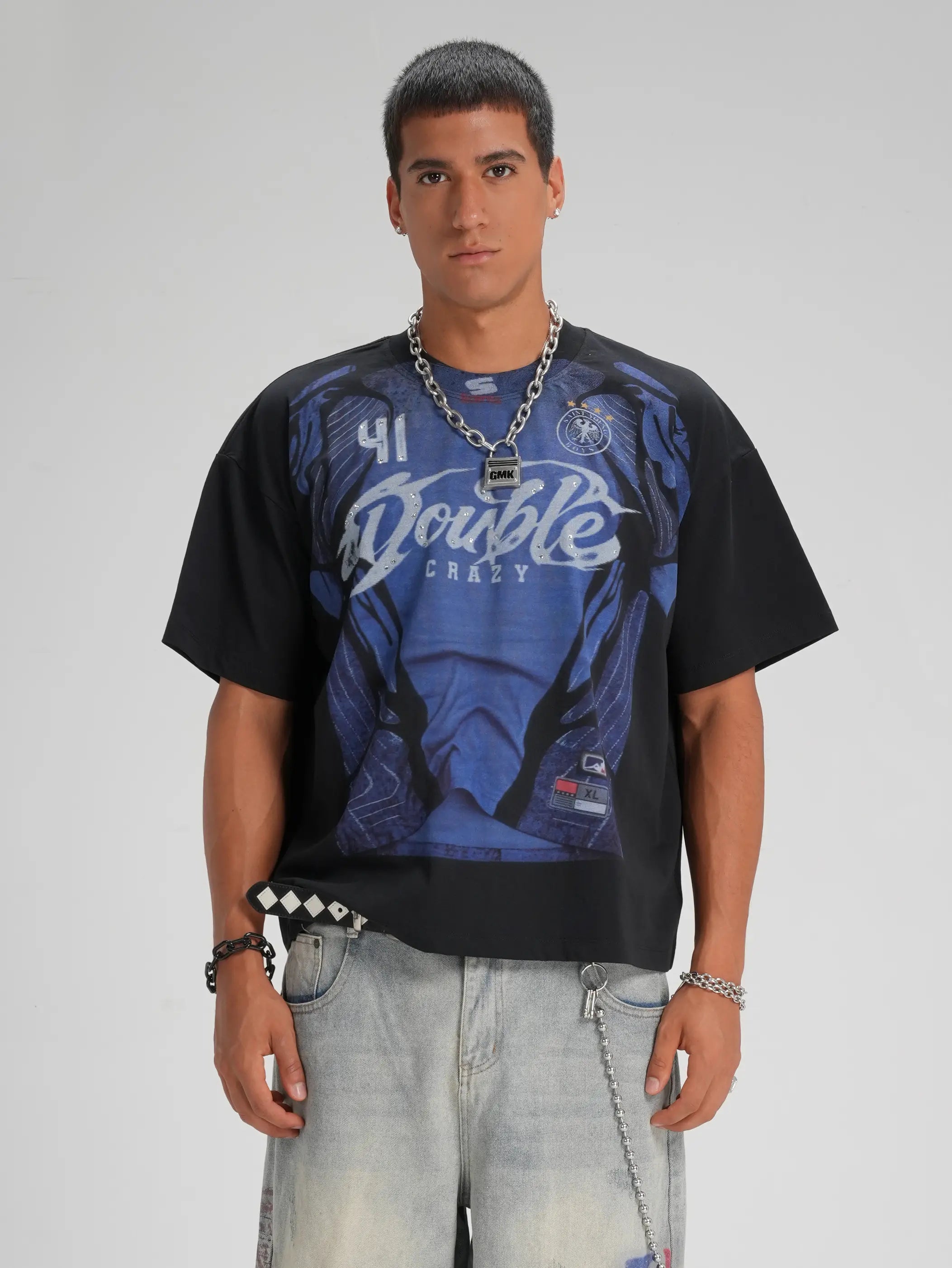 Bling Graphic Boxy Jersey Tee-582