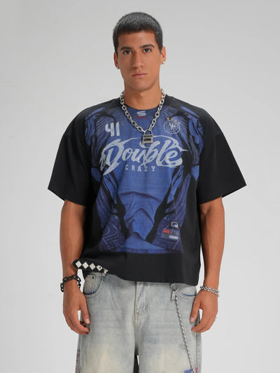 Bling Graphic Boxy Jersey Tee-582