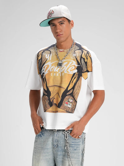 Camiseta de punto boxy Bling Graphic-582