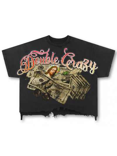 Camiseta cuadrada Rhinestone Jesus Cash-587