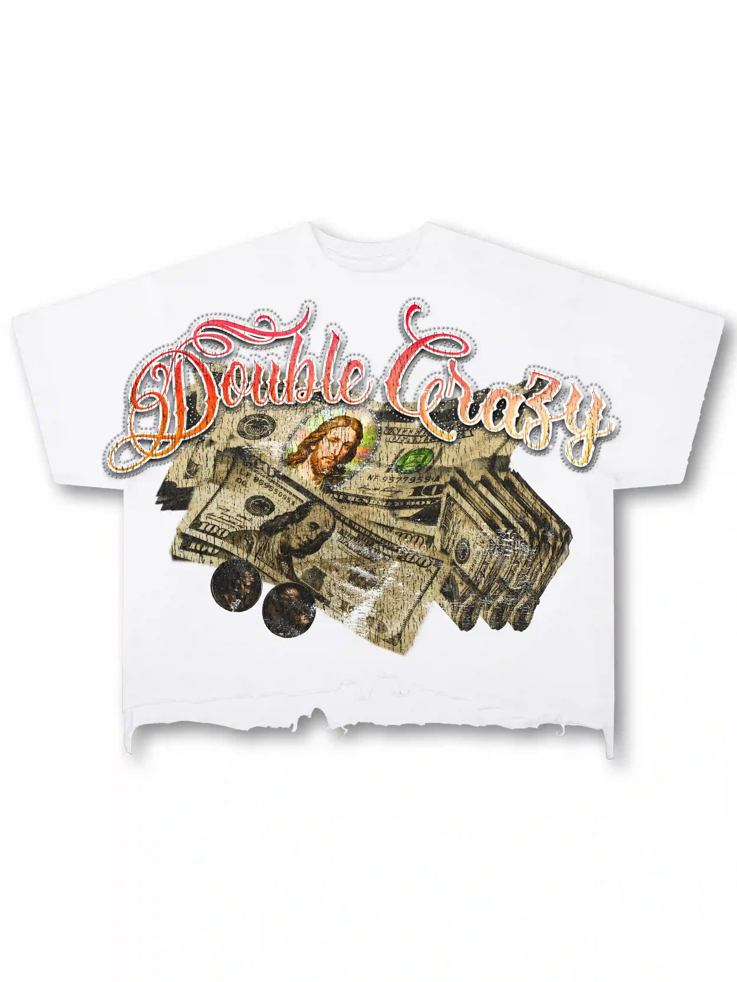 Rhinestone Jesus Cash Boxy Tee-587