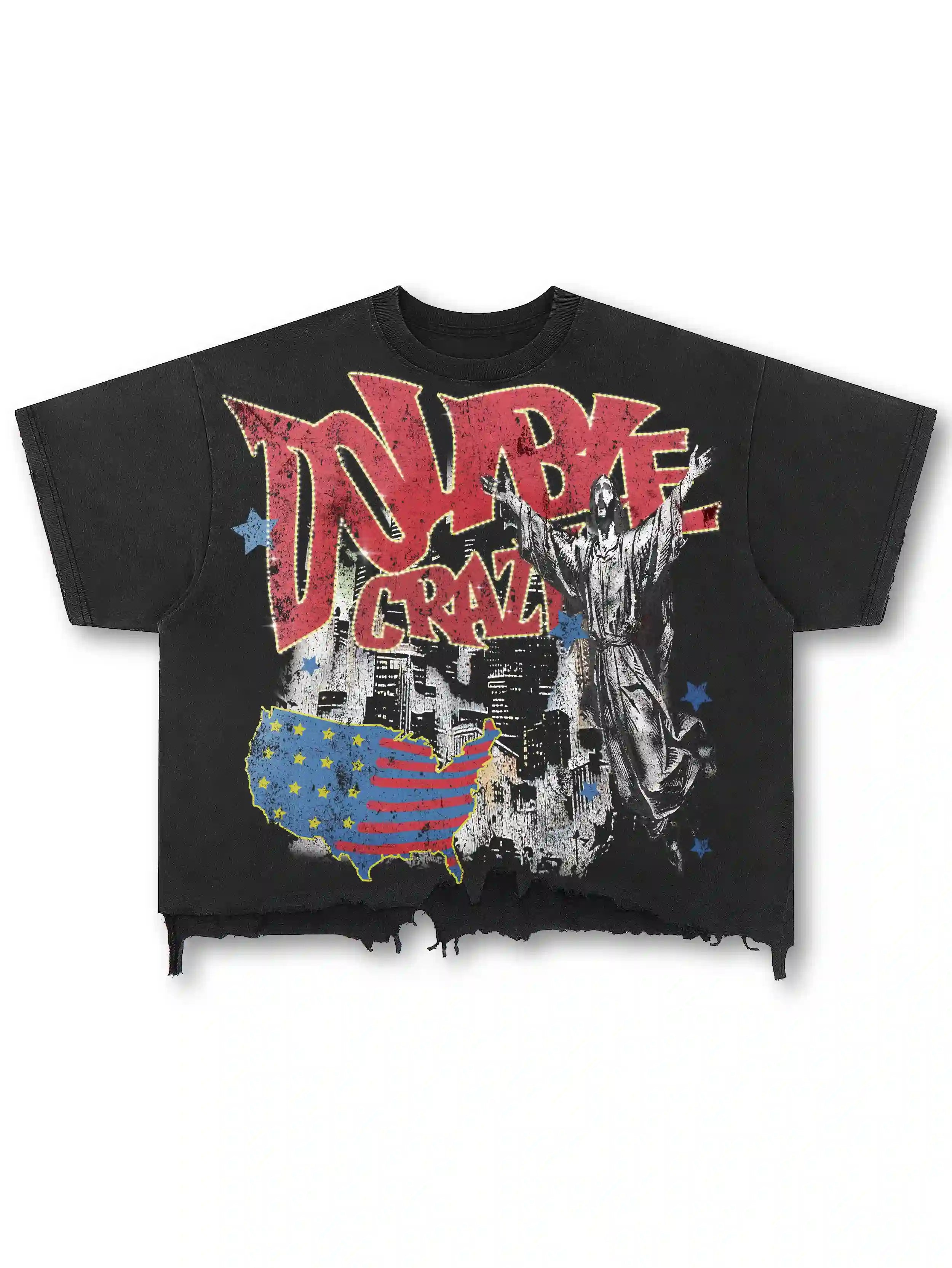 Distressed US Map Rockstar Tee-589