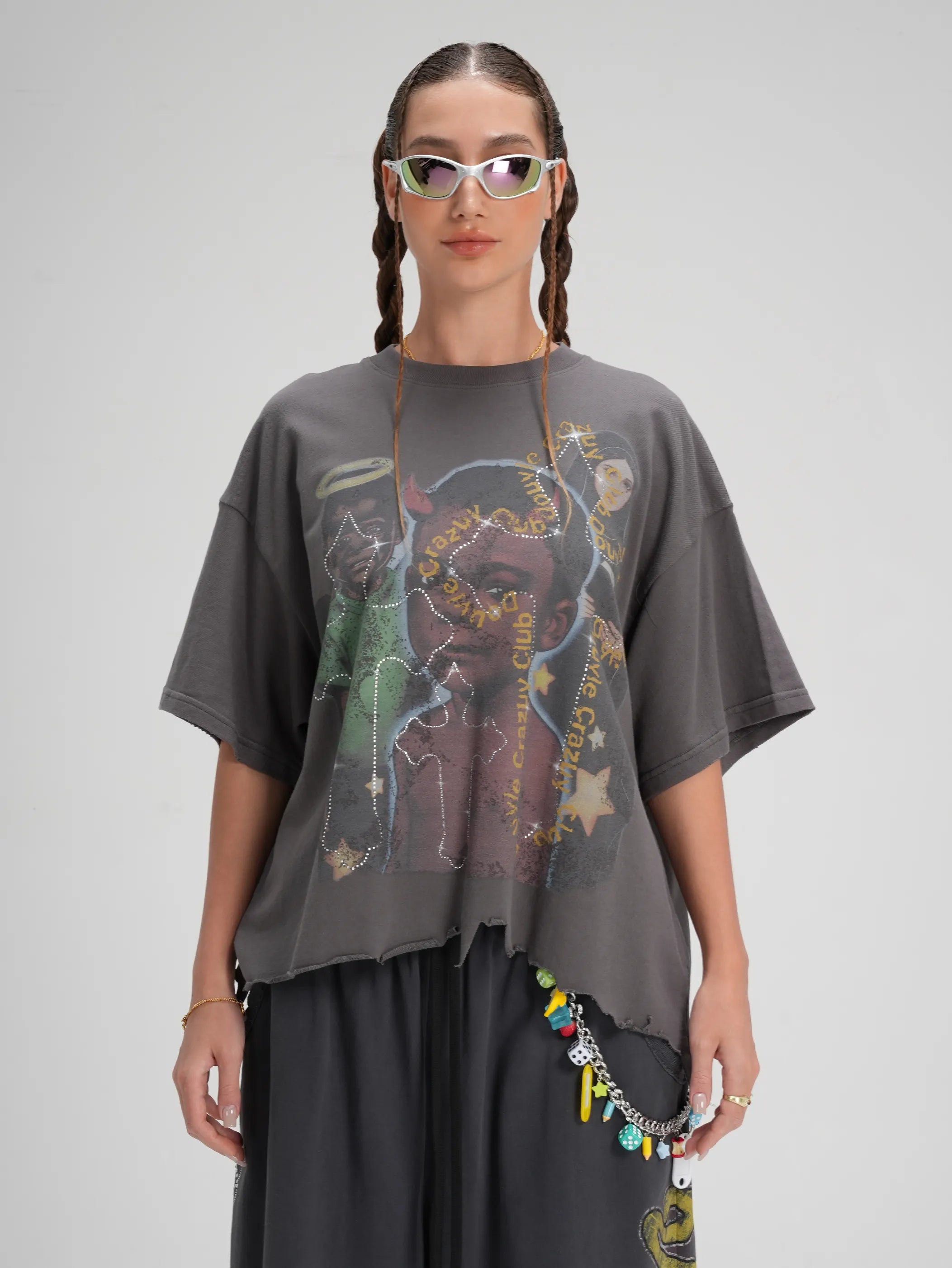 Bling Mural Angel Devil Tee-594