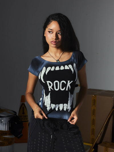 Airbrush Monster Jaw Baby Tee-S1242