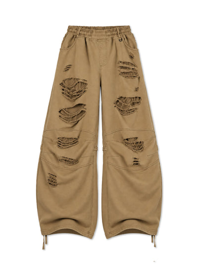 "Chaos" Slashed Sweats-795