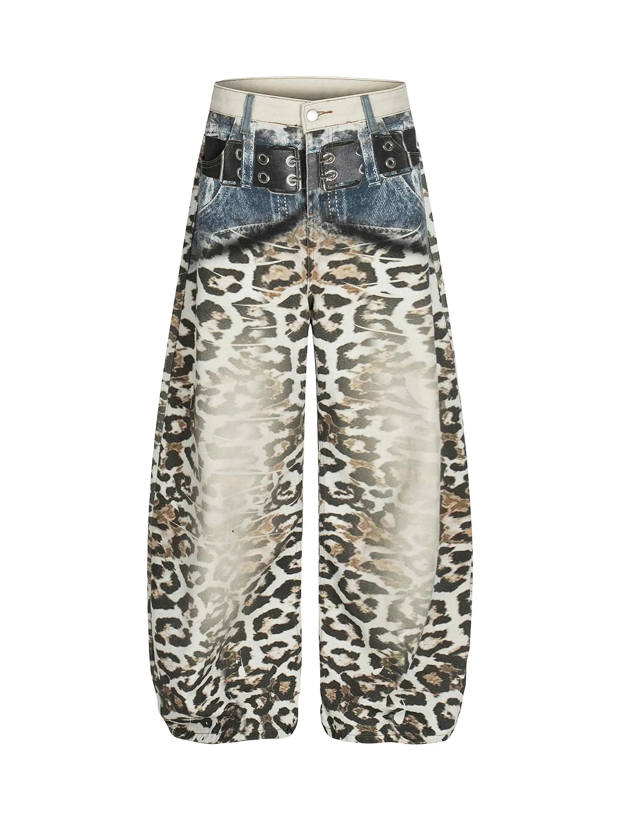 Denim Hybrid Leopard Jean-S1170