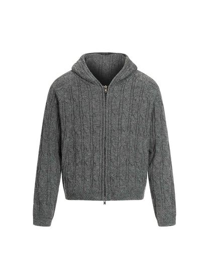 Pure Texture Knit Hoodie-S1167