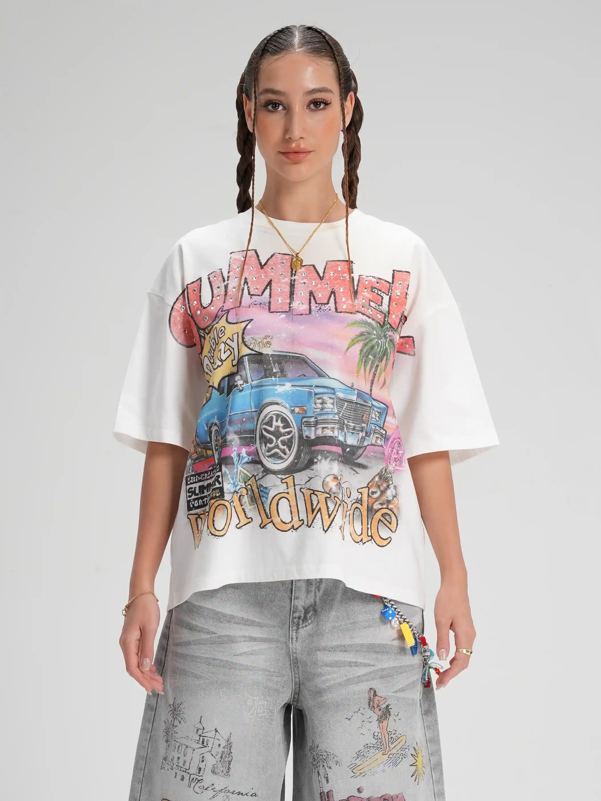 90s Lowrider Car Sorona Boxy Tee-601