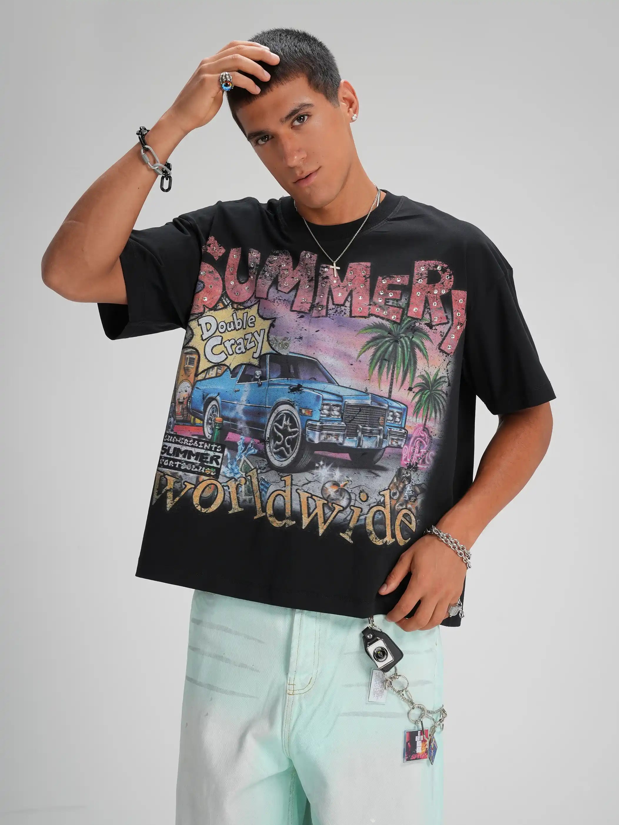 90s Lowrider Car Sorona Boxy Tee-601