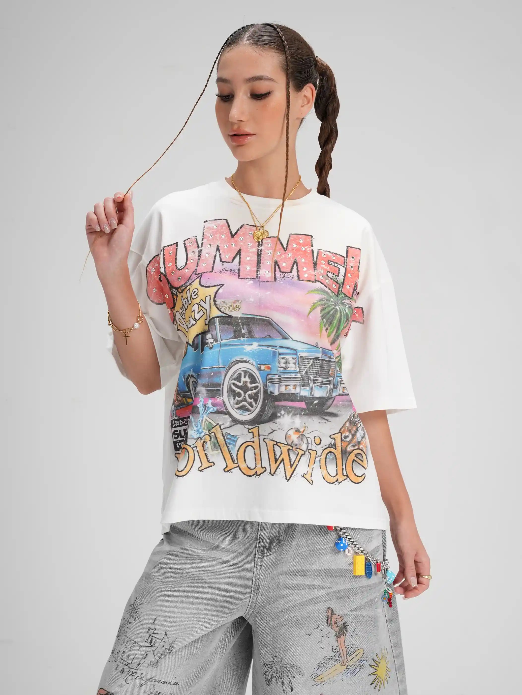 90s Lowrider Car Sorona Boxy Tee-601