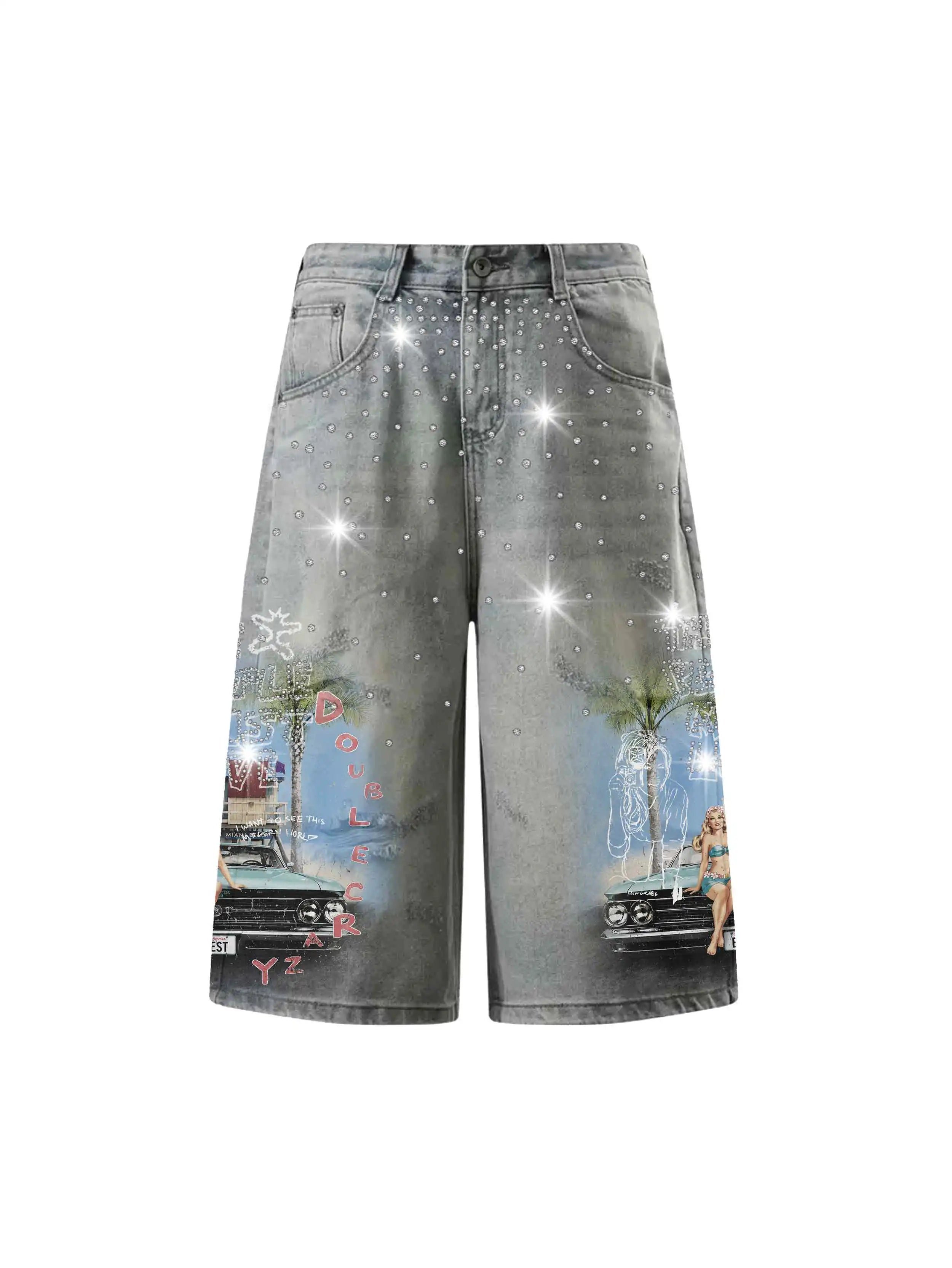 Bling Pin-up Distressed Jorts-609