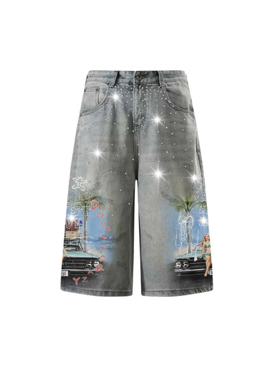 Bling Pin-up Distressed Jorts-609