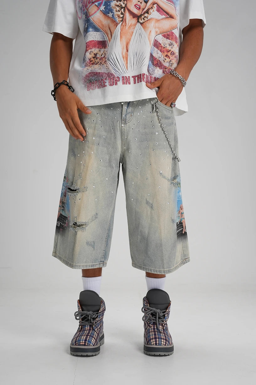 Jorts Desgastados con Tachuelas "Bling Pin-up"-609