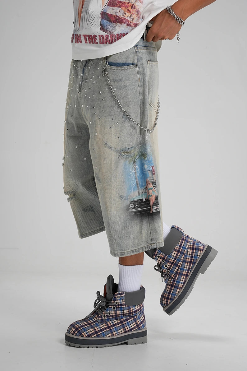 Jorts Desgastados con Tachuelas "Bling Pin-up"-609