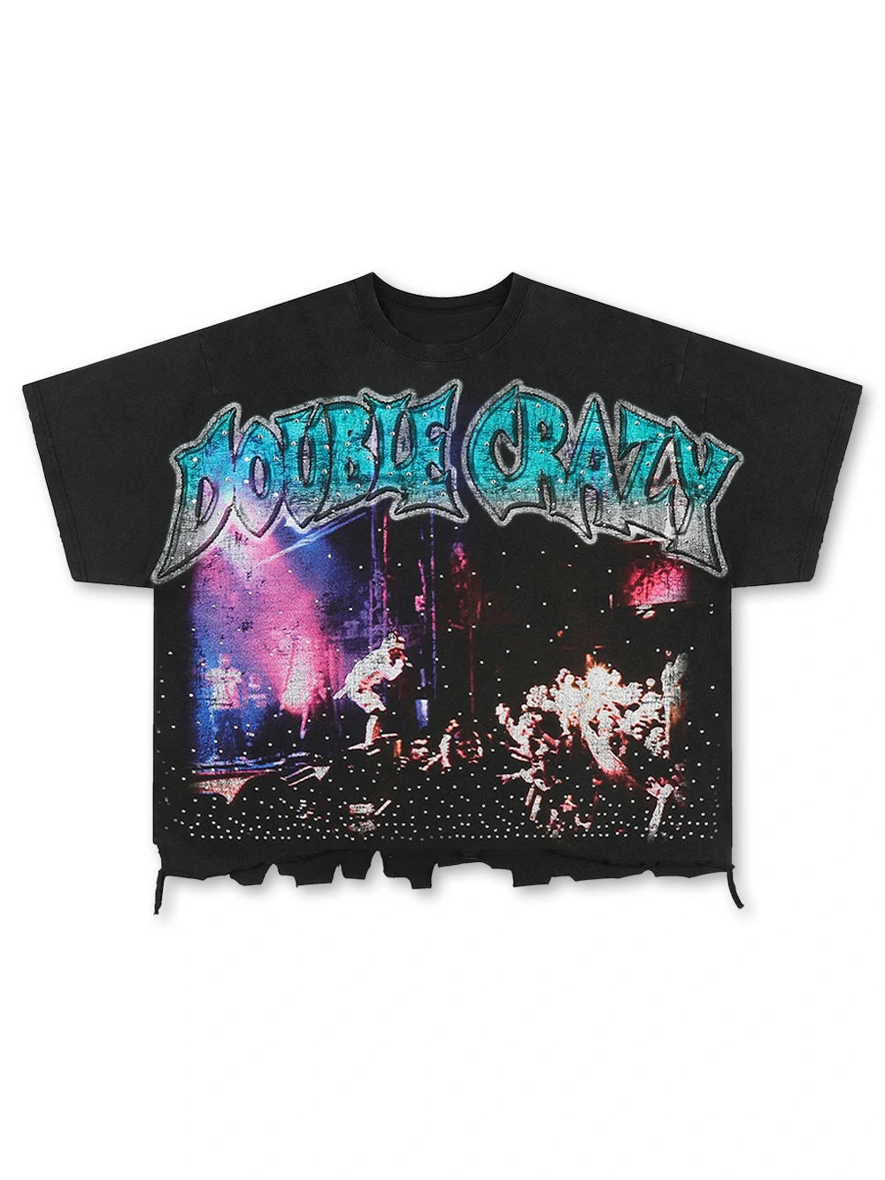 Camiseta Sparkle Crowd con dobladillo rasgado-616