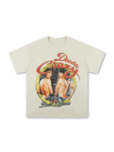 Camiseta holgada con póster de R&B desgastado de los 90-619