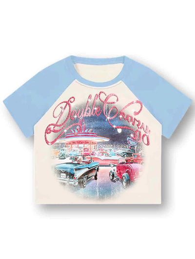 Haut court Bling voiture rétro-620