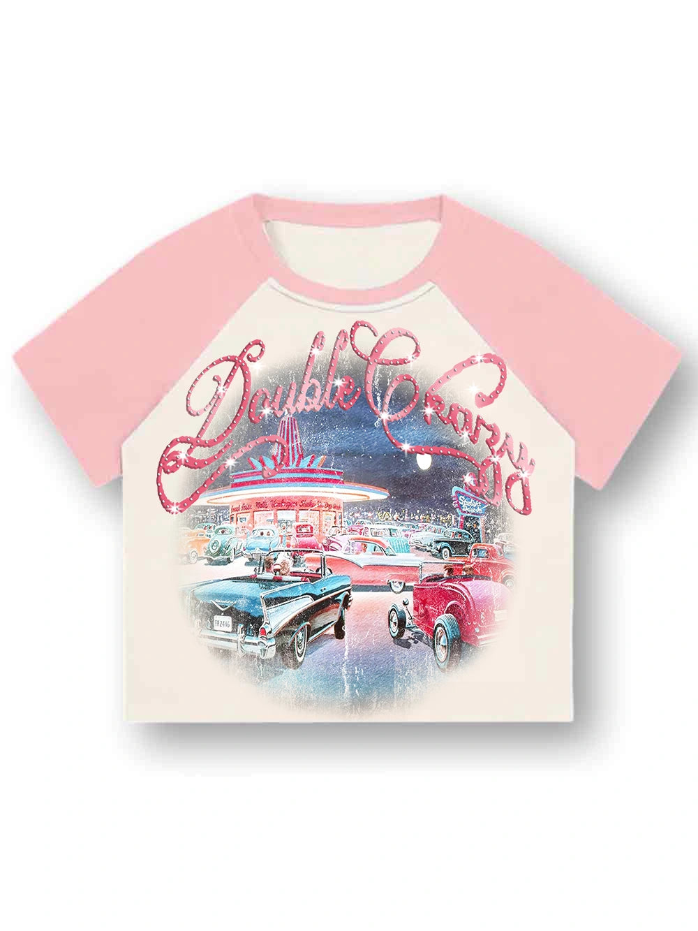 Bling Retro Car Crop Top-620