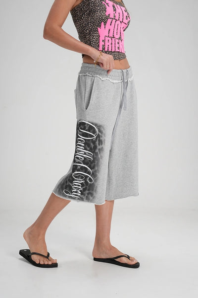 Distressed Leopard Baggy Shorts-623