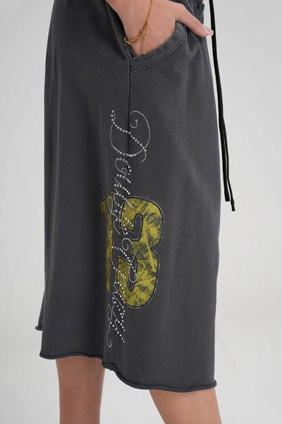 Pantalones cortos de dobladillo deshilachado Sparkle Script-630