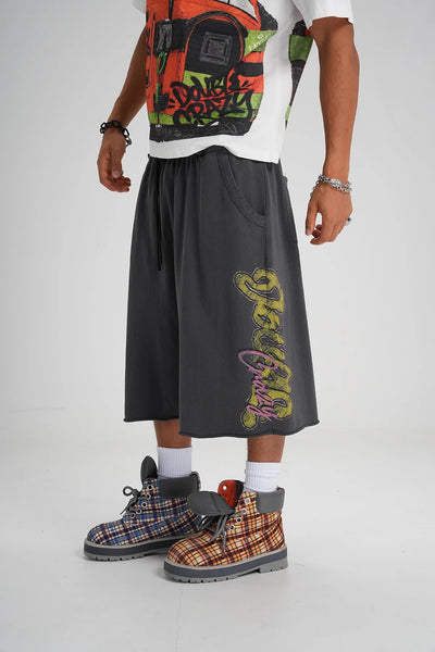 Pantalones cortos de dobladillo deshilachado Sparkle Script-630