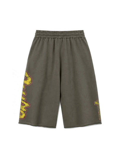 Sparkle Script Raw Hem Shorts-630