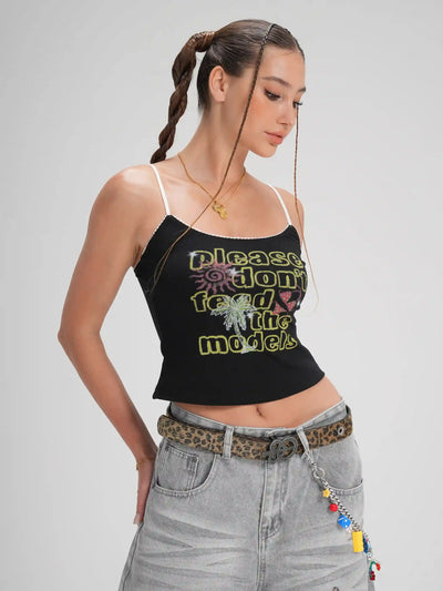 Vintage Funny Text Slim Cami-642