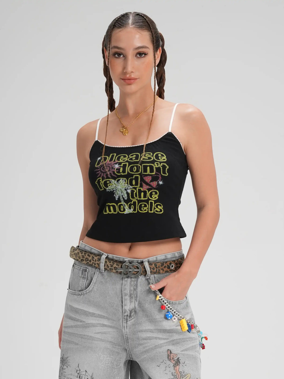 Vintage Funny Text Slim Cami-642