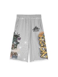 Punk Graffiti Liberty  Shorts-649