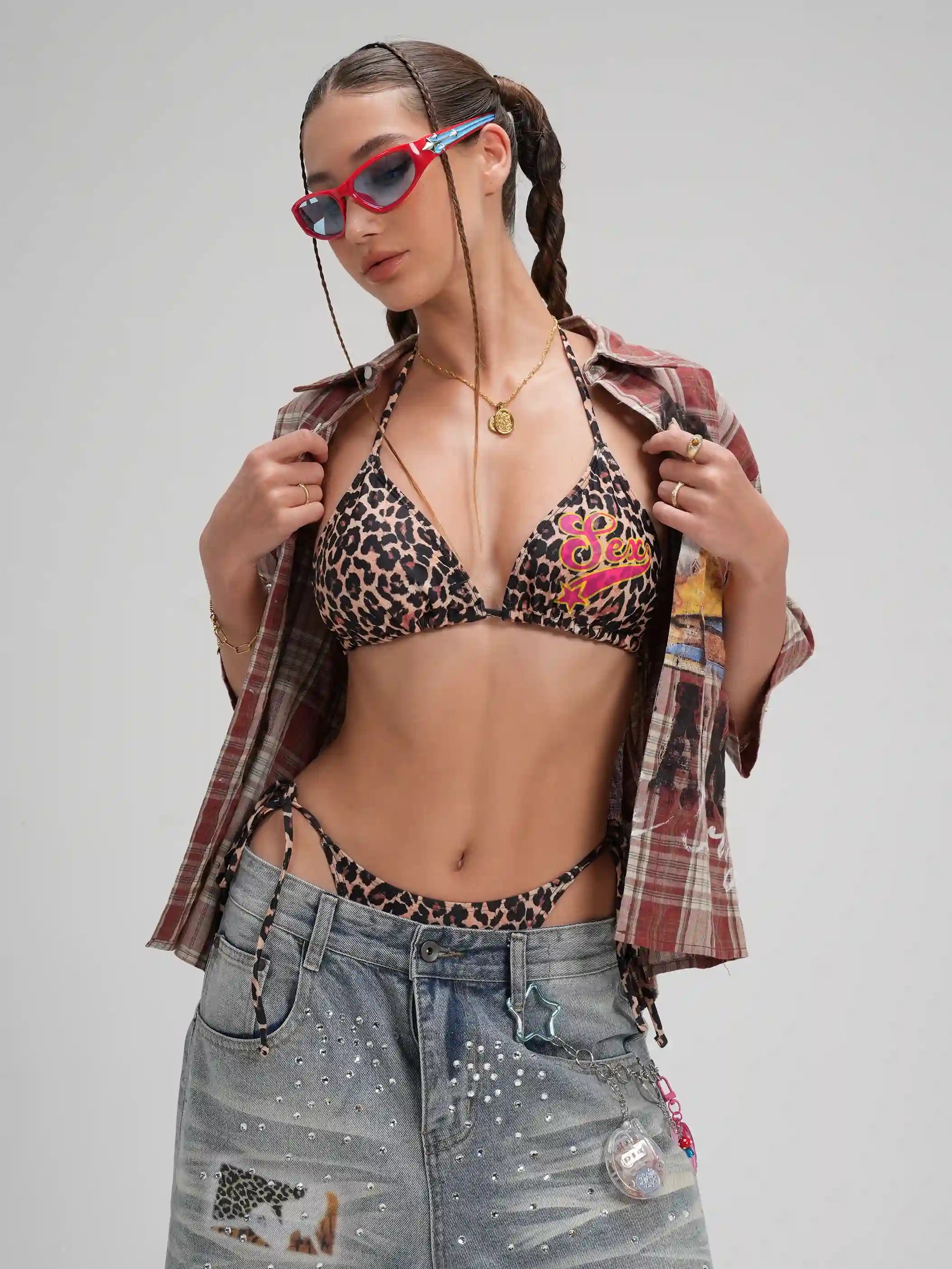 Leopard Sex Star Bikini Set-652