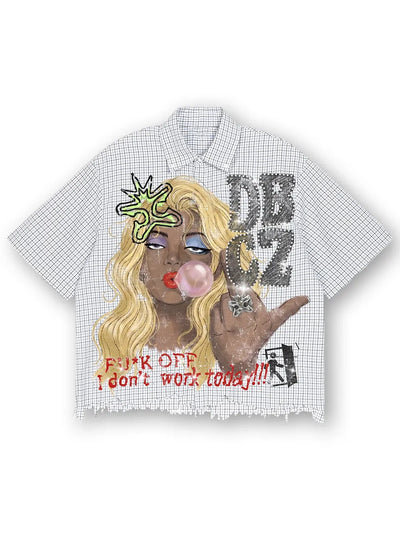 Camisa con Flecos Anti Work Bling-687