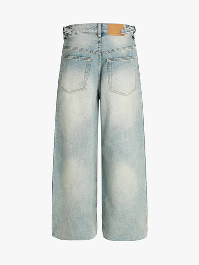 Street Print Wide-Legged Jeans-S1074