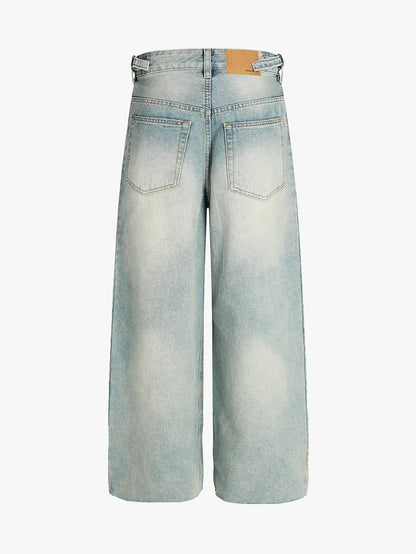 Street Print Wide-Legged Jeans-S1074