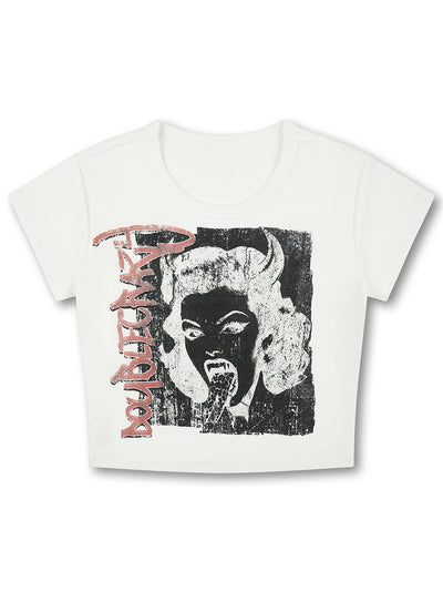 Washed Leopard Tongue Baby Tee-742