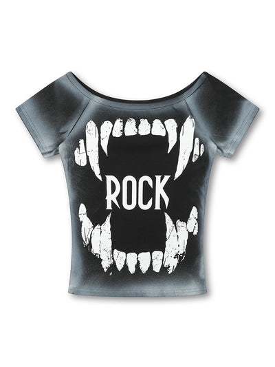 Airbrush Monster Jaw Baby Tee-S1242