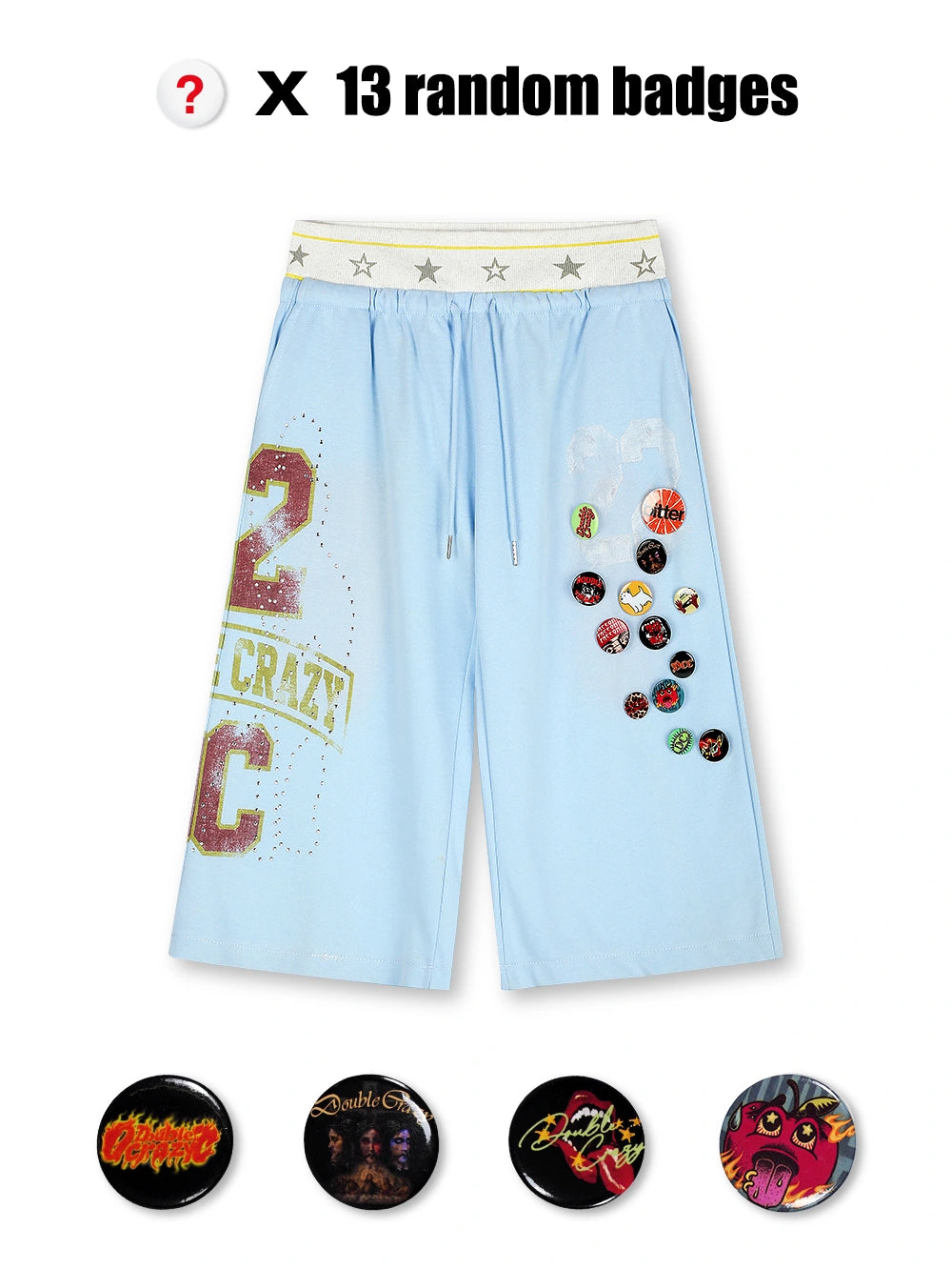 Faded Star Layered Shorts-663