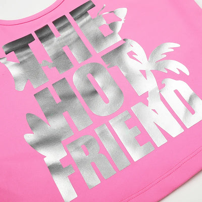 Camiseta sin mangas delgada tropical metálica-638