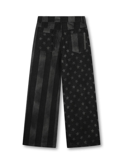 Washed Star Stripe Denim Set-S1241