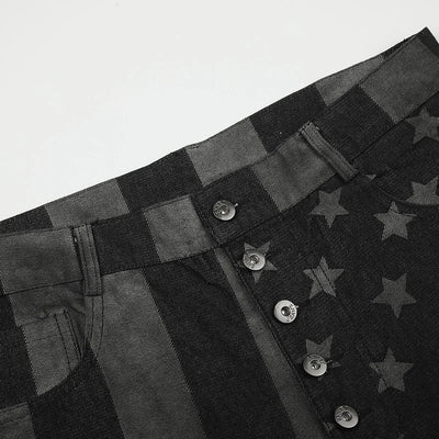 Washed Star Stripe Denim Set-S1241
