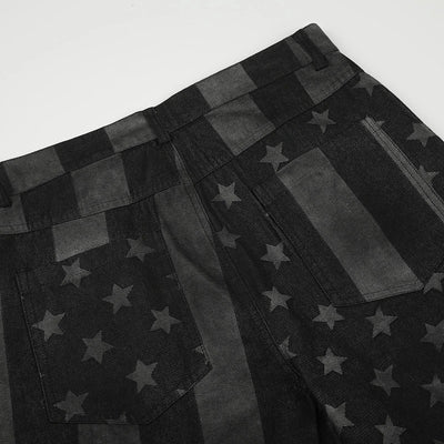 Washed Star Stripe Denim Set-S1241