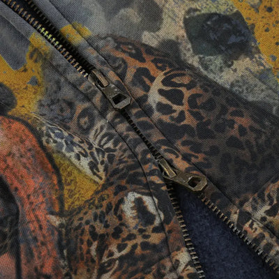 Washed Leopard Cash Cropped Zip-754