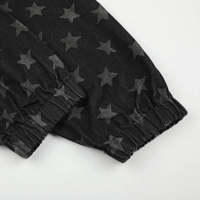 Washed Star Stripe Denim Set-S1241