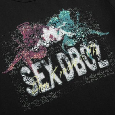 Camiseta Corta de Bebé Ángel Diablo de Parodia-701