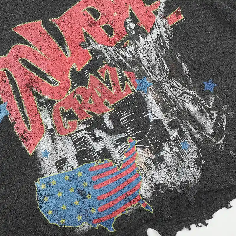 Distressed US Map Rockstar Tee-589