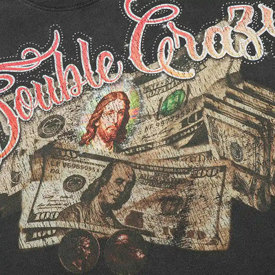 Camiseta cuadrada Rhinestone Jesus Cash-587